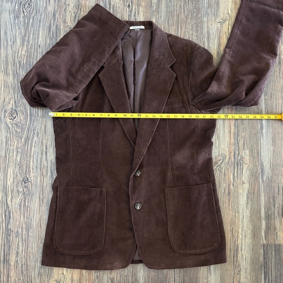 Vtg Bertini for Fantastic International Brown Corduroy Blazer Jacket Mens 46L - Picture 8 of 11